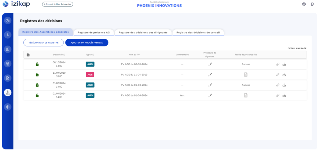 dématérialisation des assemblées générales Izikap